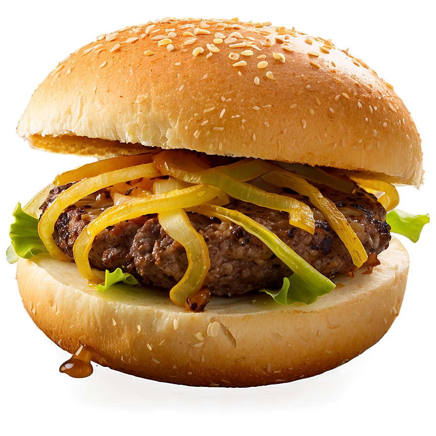 Hamburger With Caramelized Onions Png Bma PNG Image