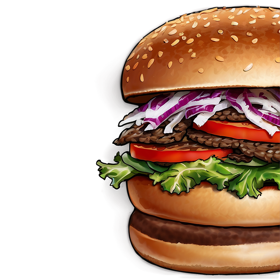 Hamburger With Coleslaw Png Sqa25 PNG Image