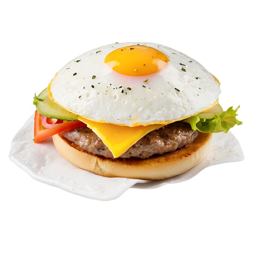 Hamburger With Fried Egg Png 05242024 PNG Image