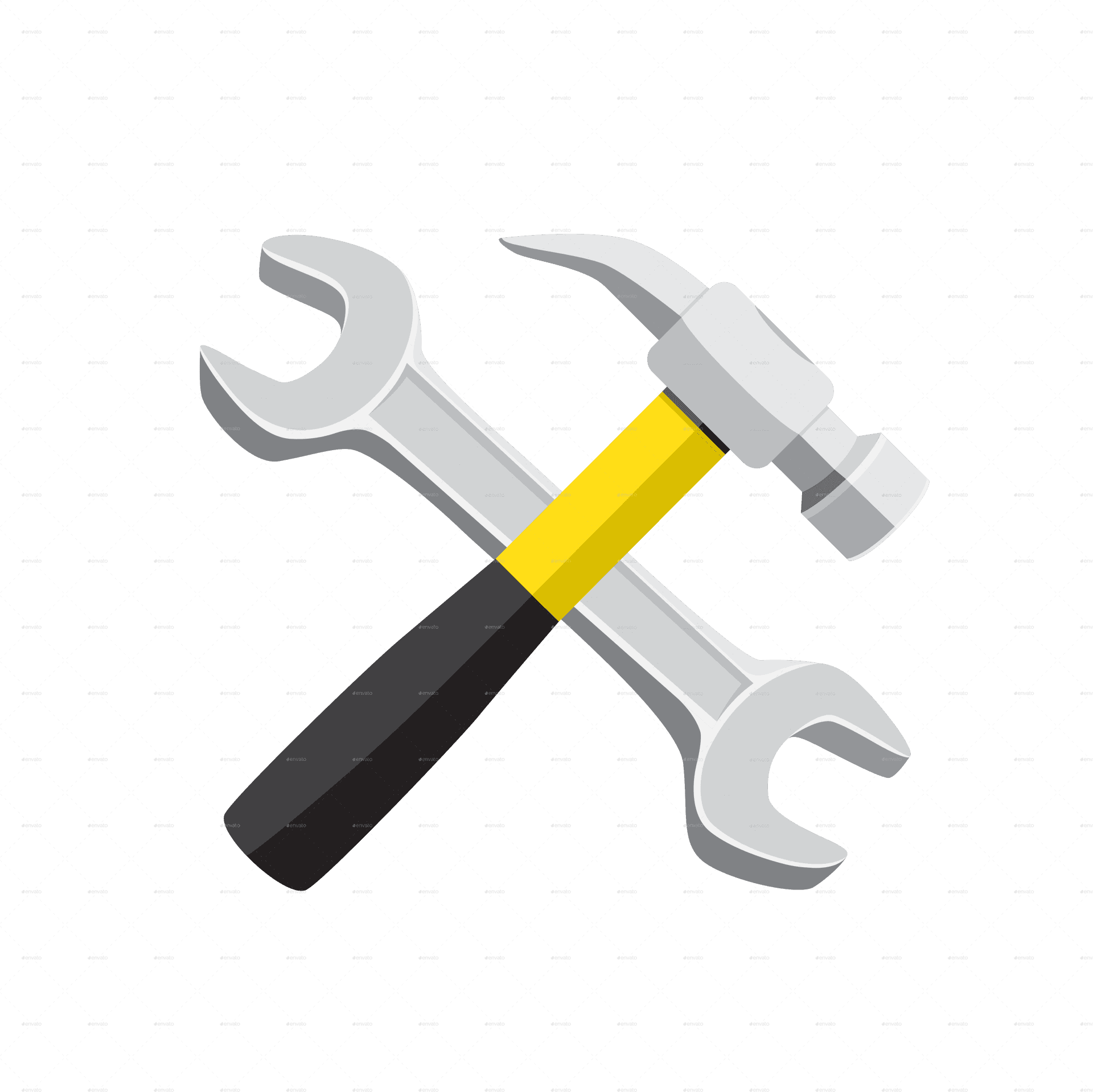 Hammerand Wrench Icon PNG Image