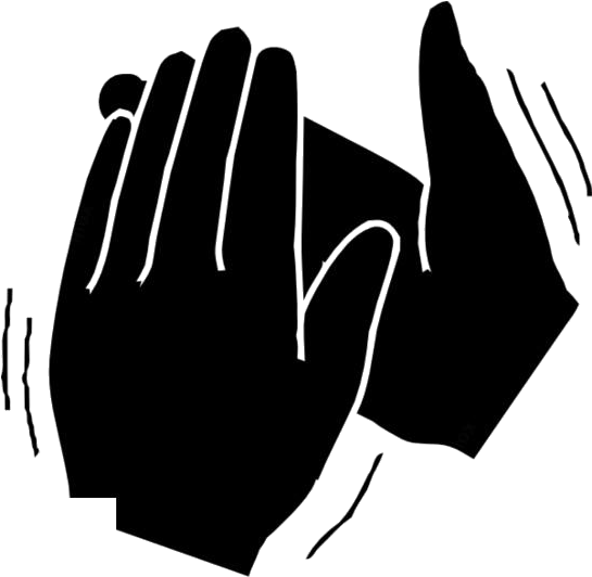 Hand Clapping Silhouette PNG Image