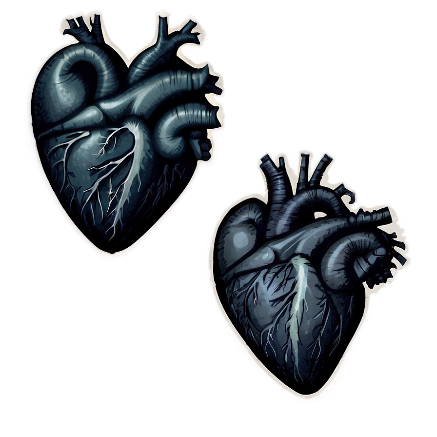 Hand-drawn Black Broken Heart Png Pvc PNG Image