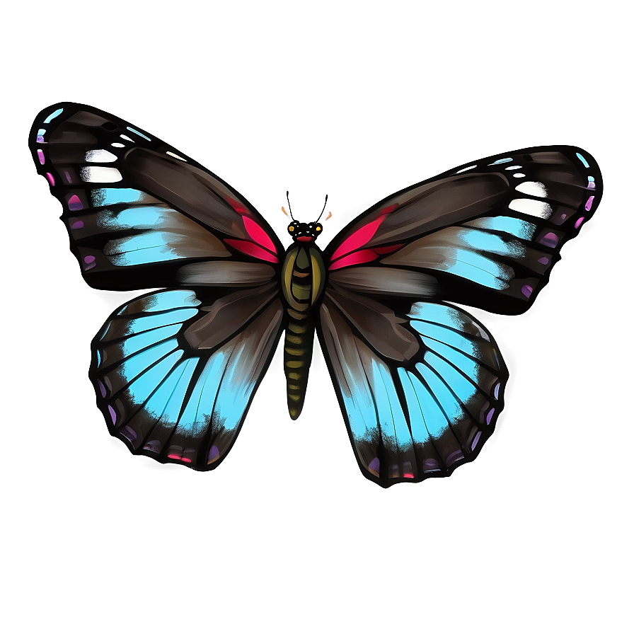 Hand Drawn Black Butterfly Png Owp PNG Image