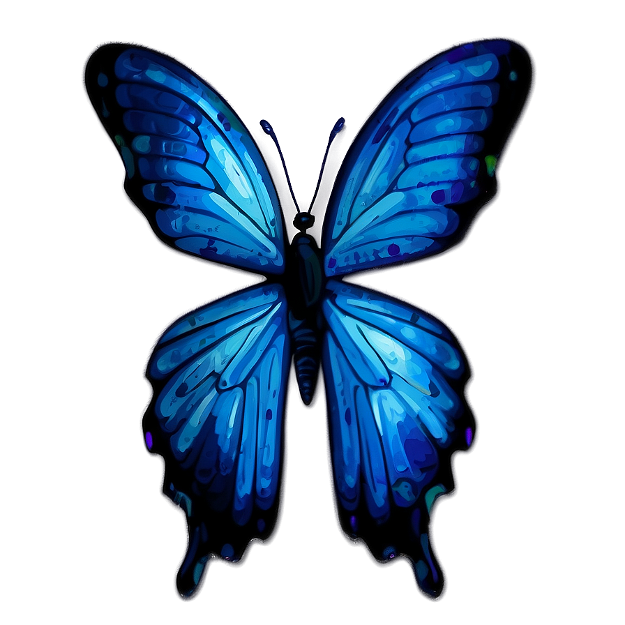 Hand-drawn Blue Butterfly Png Jqi40 PNG Image