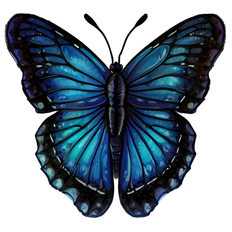 Hand-drawn Blue Butterfly Png Lqw PNG Image