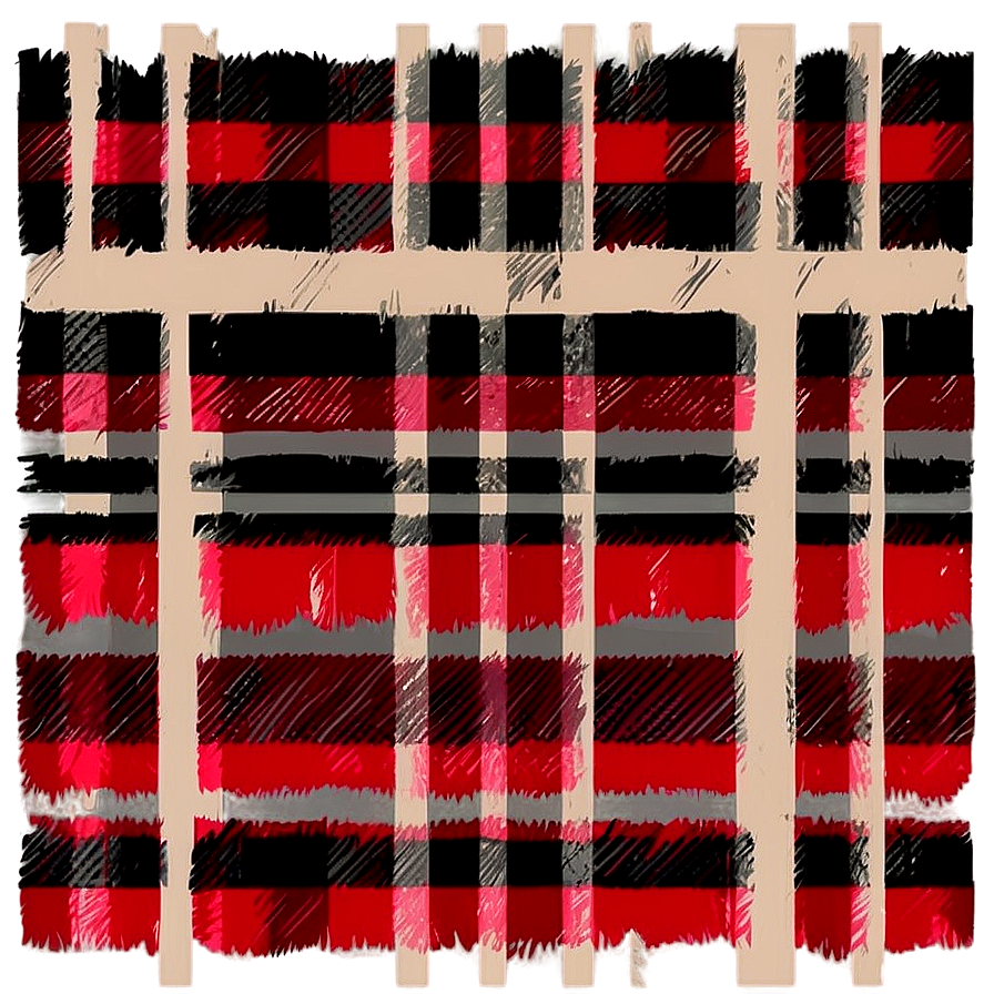 Hand Drawn Buffalo Plaid Png 06262024 PNG Image