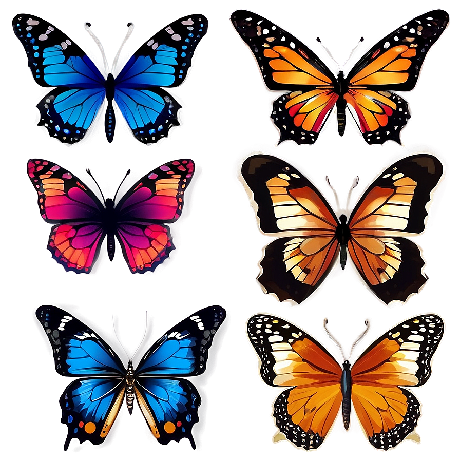 Hand Drawn Butterflies Png 13 PNG Image