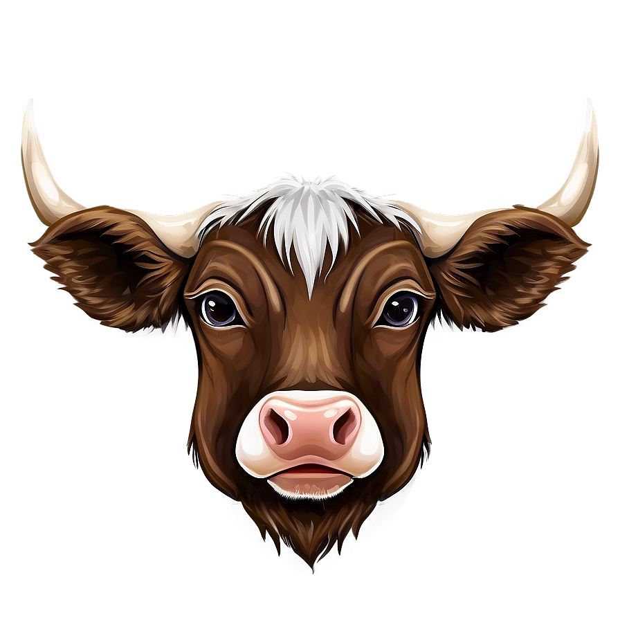 Hand Drawn Cow Head Png 06212024 PNG Image