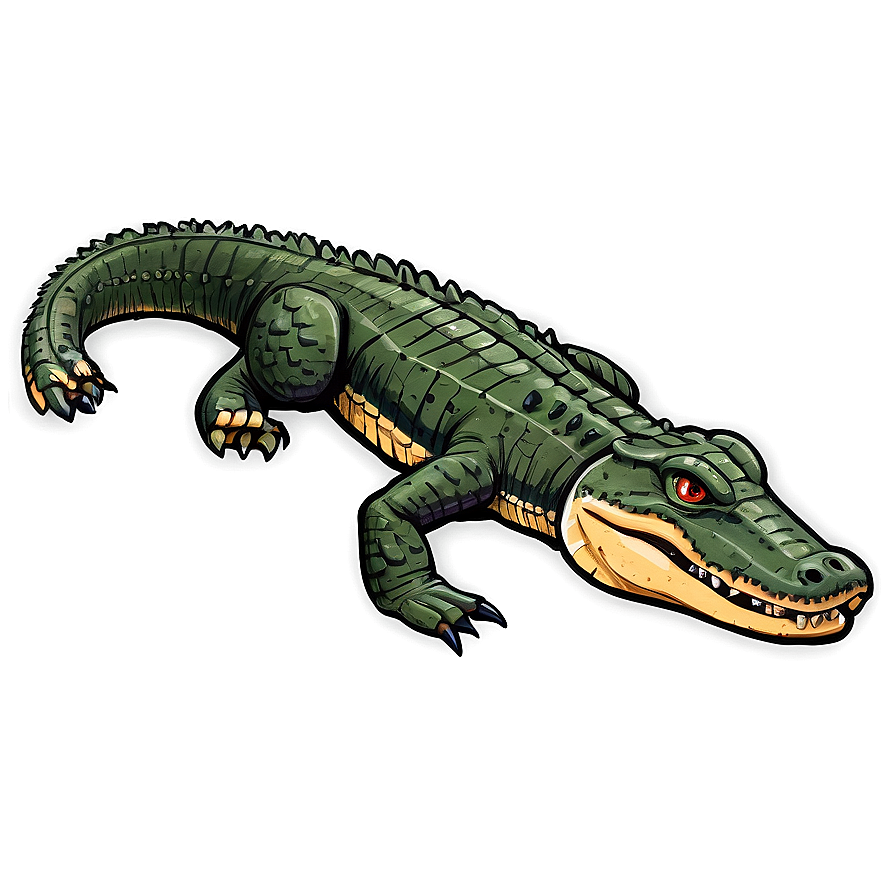 Hand Drawn Crocodile Png 06112024 PNG Image