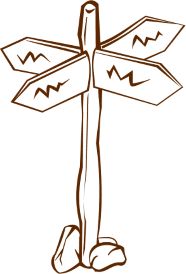 Hand Drawn Crossroad Sign Sketch PNG Image