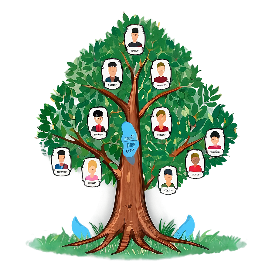 Hand-drawn Family Tree For Reunion Png Sxj5 PNG Image