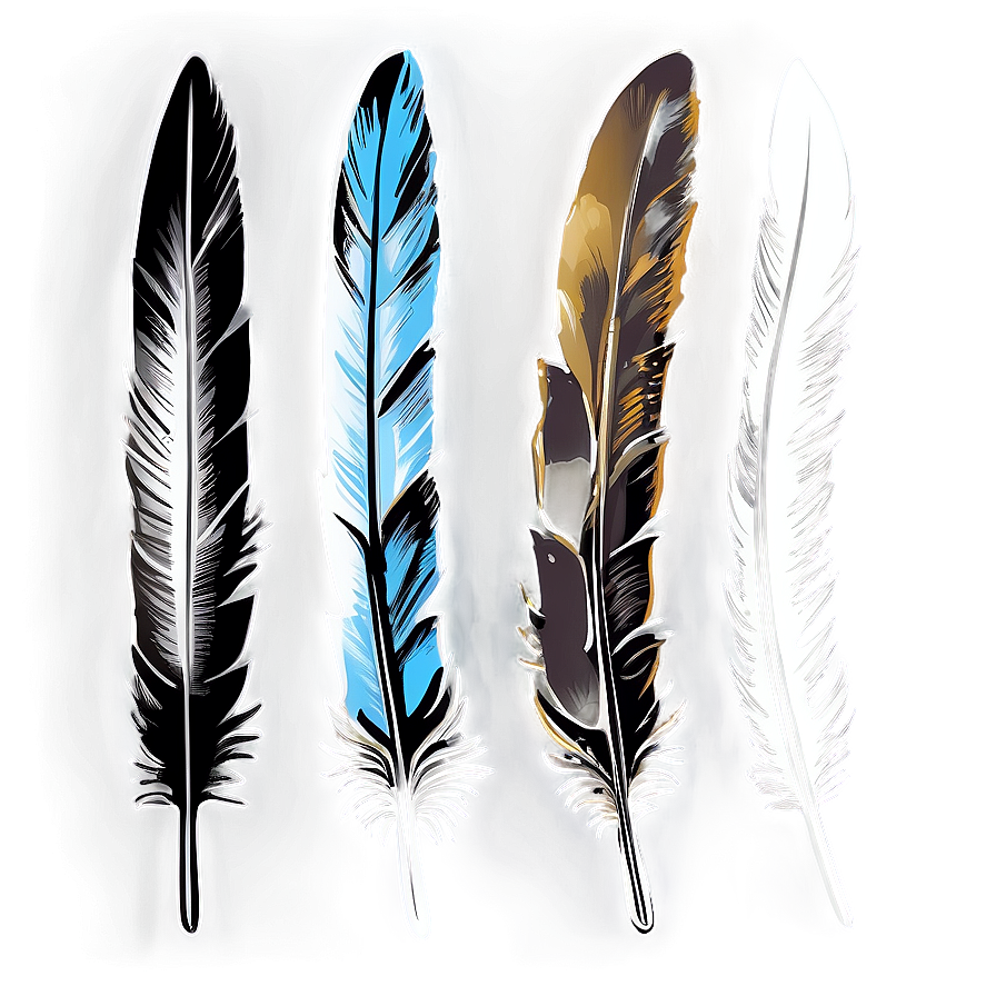 Hand-drawn Feather Sketch Png Lhq PNG Image