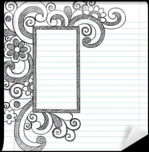 Hand Drawn Floral Border Design PNG Image