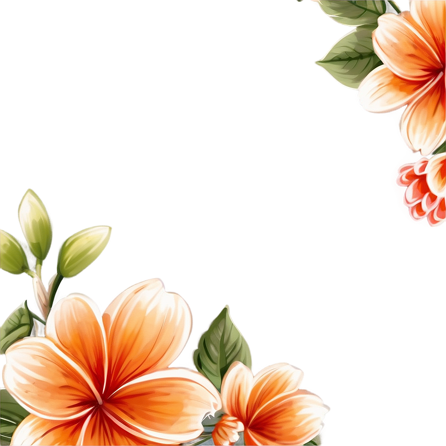 Hand Drawn Flower Border Png Pig21 PNG Image