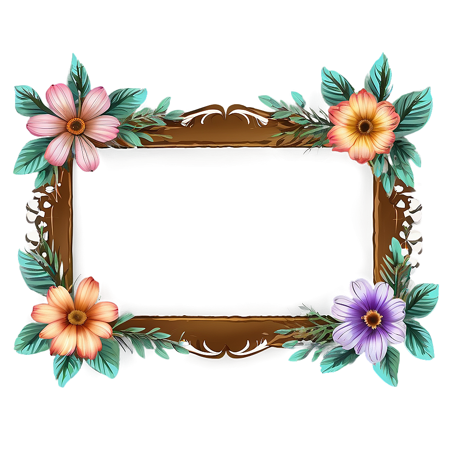 Hand Drawn Flower Frame Png 05252024 PNG Image