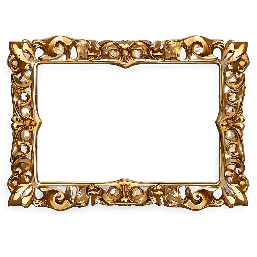 Hand Drawn Gold Frame Png 05252024 PNG Image