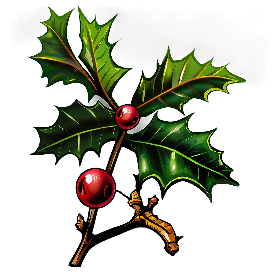 Hand Drawn Holly Png Utn32 PNG Image