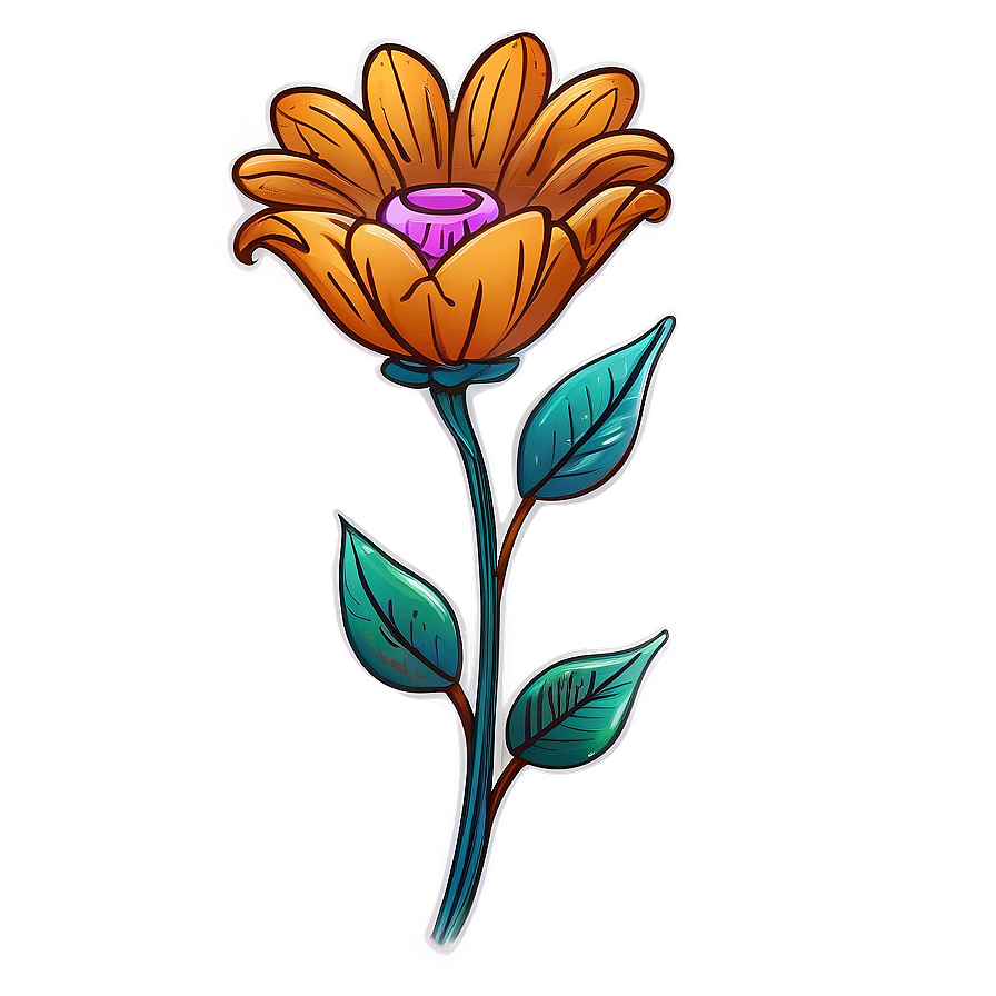 Hand-drawn Indie Flower Art Png Jkj85 PNG Image