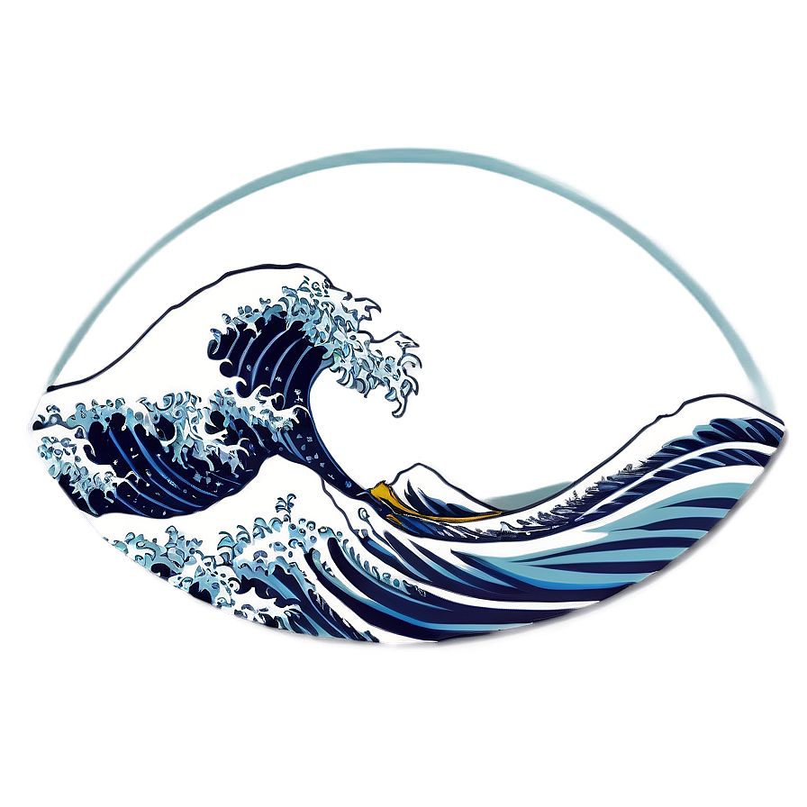 Hand Drawn Japanese Wave Png 90 PNG Image