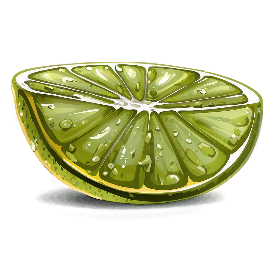 Hand Drawn Lime Slice Png 9 PNG Image