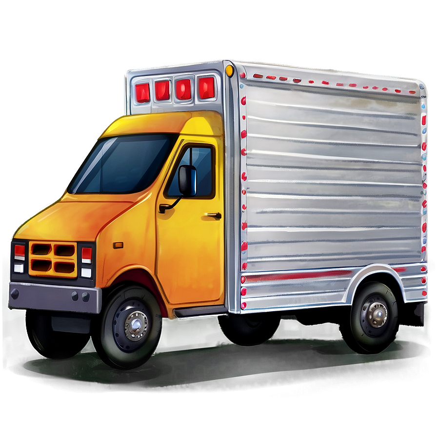 Hand-drawn Mail Truck Illustration Png 06282024 PNG Image