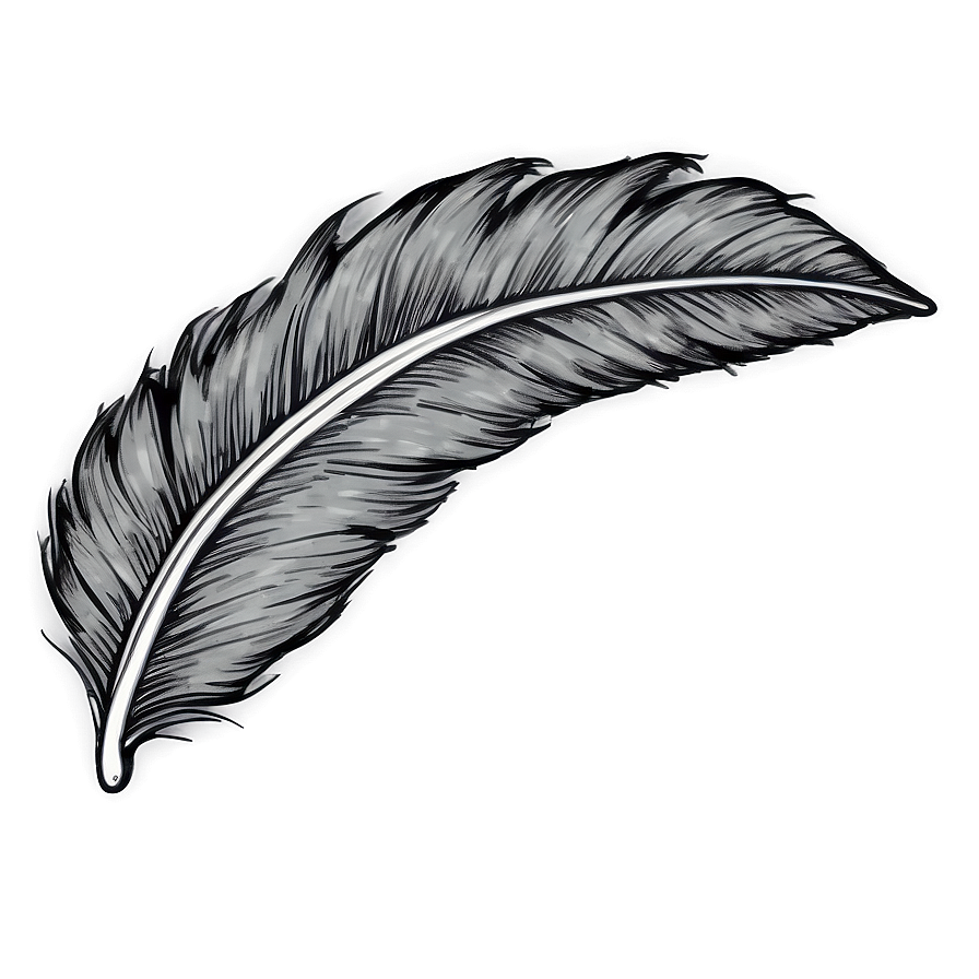 Hand-drawn Mono Feather Png Fih96 PNG Image