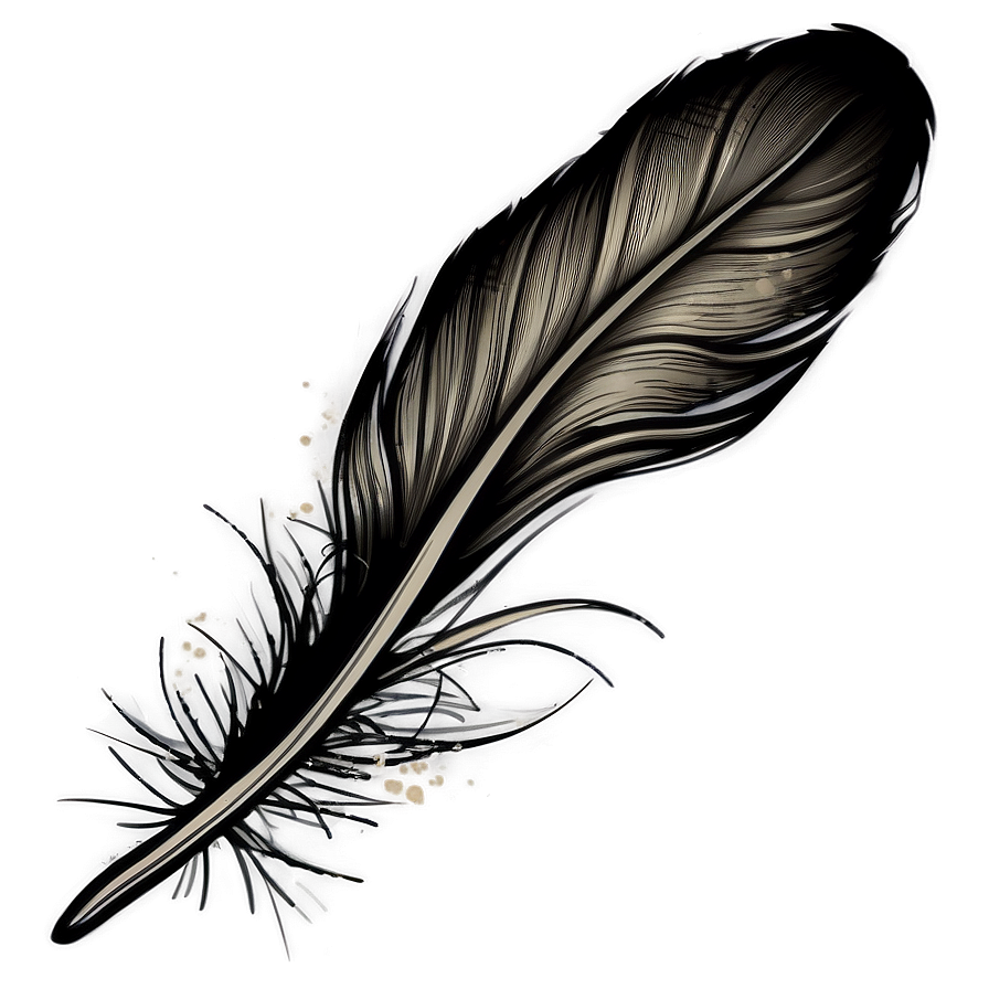 Hand-drawn Mono Feather Png Qwh79 PNG Image