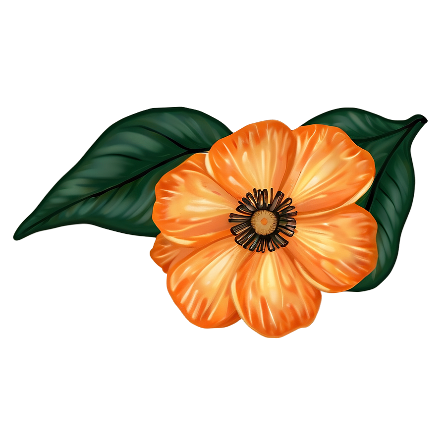 Hand-drawn Orange Floral Png 92 PNG Image