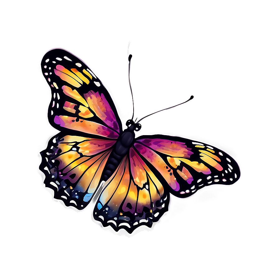 Hand Drawn Purple Butterfly Png Gxy87 PNG Image