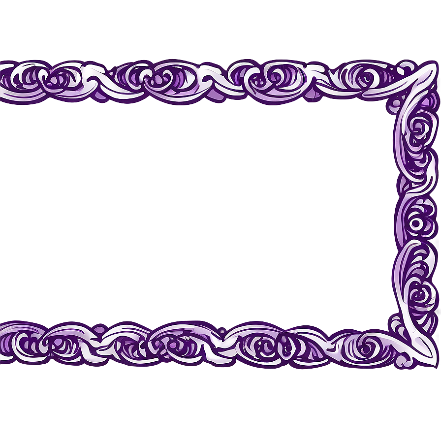 Hand Drawn Purple Doodle Border Png Cqu28 PNG Image