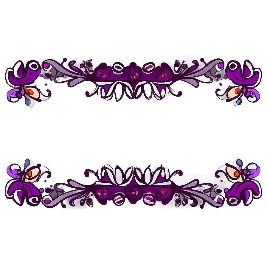 Hand Drawn Purple Doodle Border Png Lpt61 PNG Image