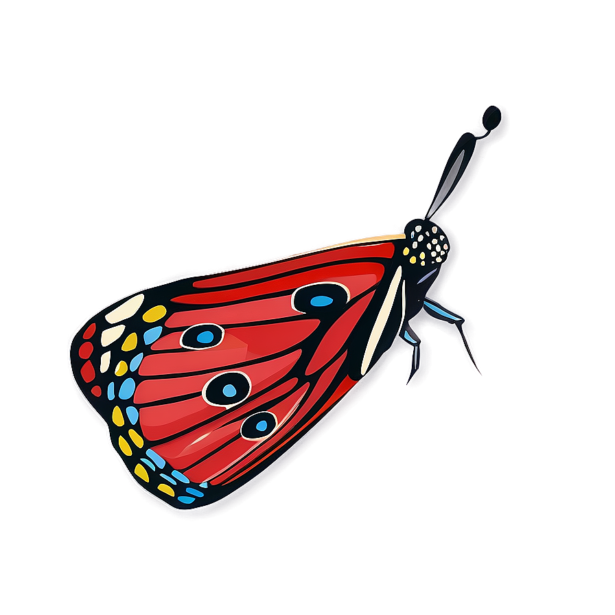 Hand Drawn Red Butterfly Png 64 PNG Image