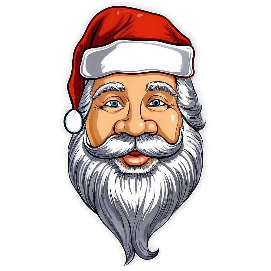 Hand Drawn Santa Face Png 06282024 PNG Image