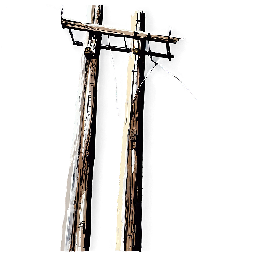 Hand Drawn Telephone Pole Png Eup PNG Image