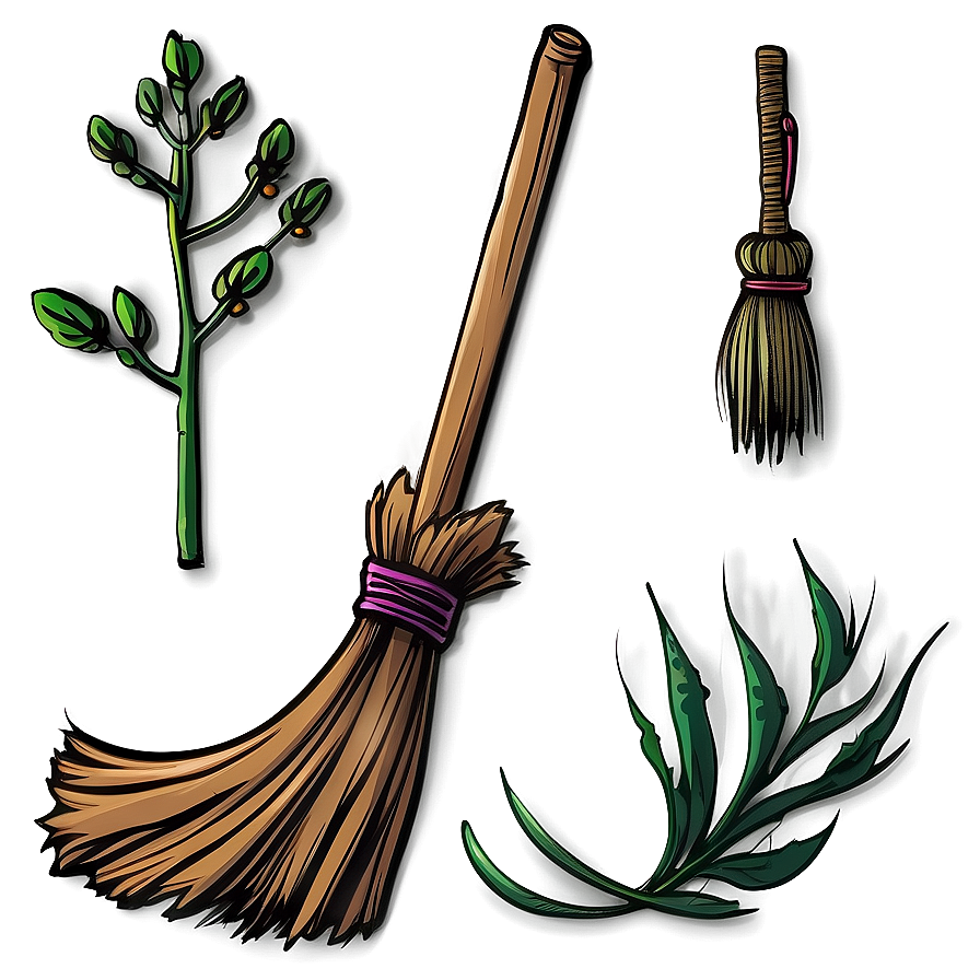 Hand Drawn Witches Broom Png 06292024 PNG Image