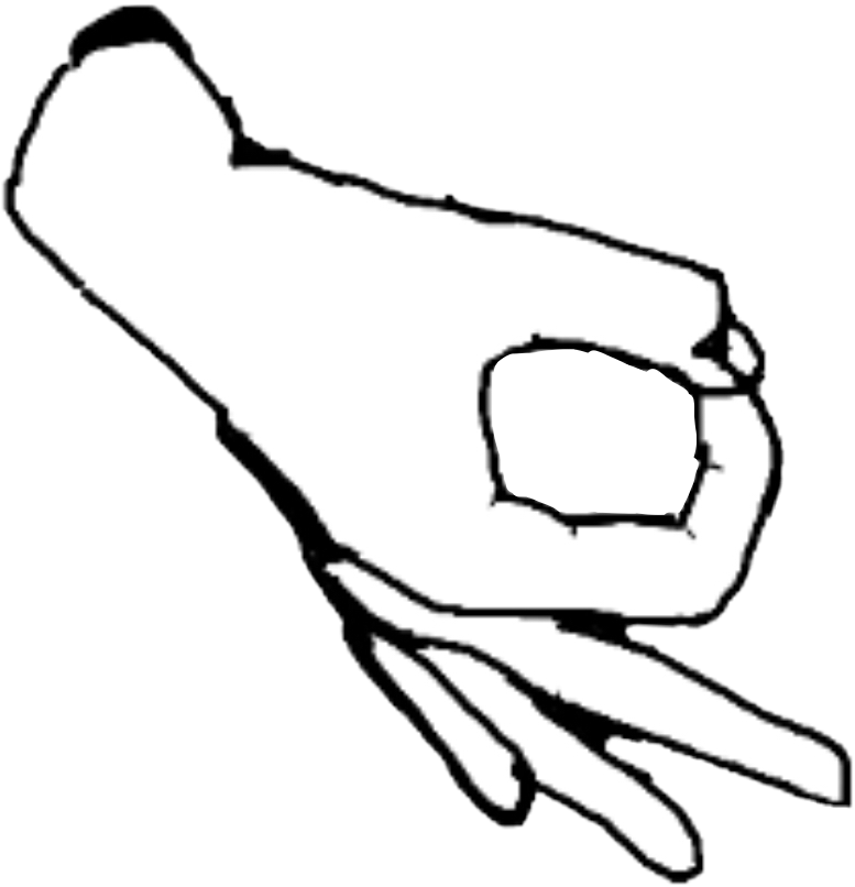 Hand Gesture O K Sign Outline PNG Image