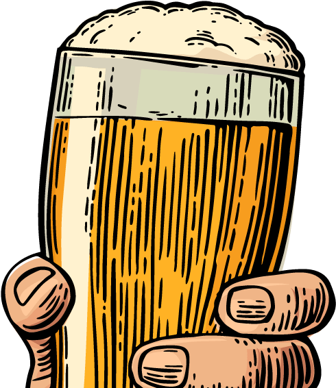 Hand Holding Beer Glass Illustration PNG Image