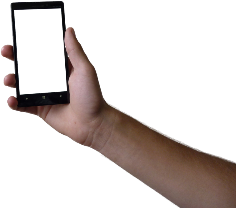 Hand Holding Black Smartphone PNG Image