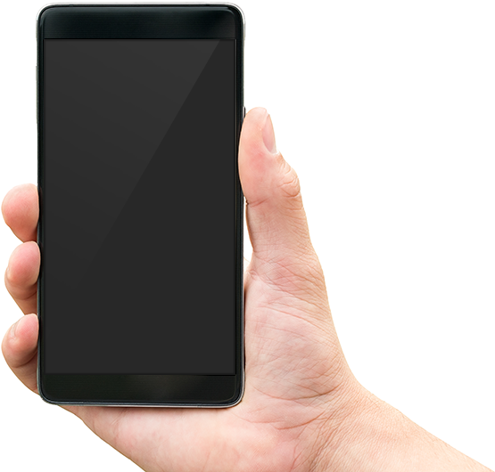 Hand Holding Black Smartphone PNG Image