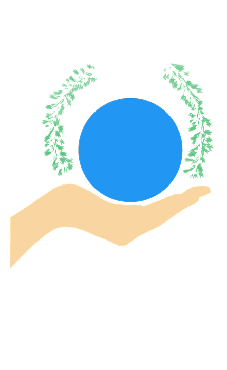 Hand Holding Blue Sphere Nature Concept PNG Image