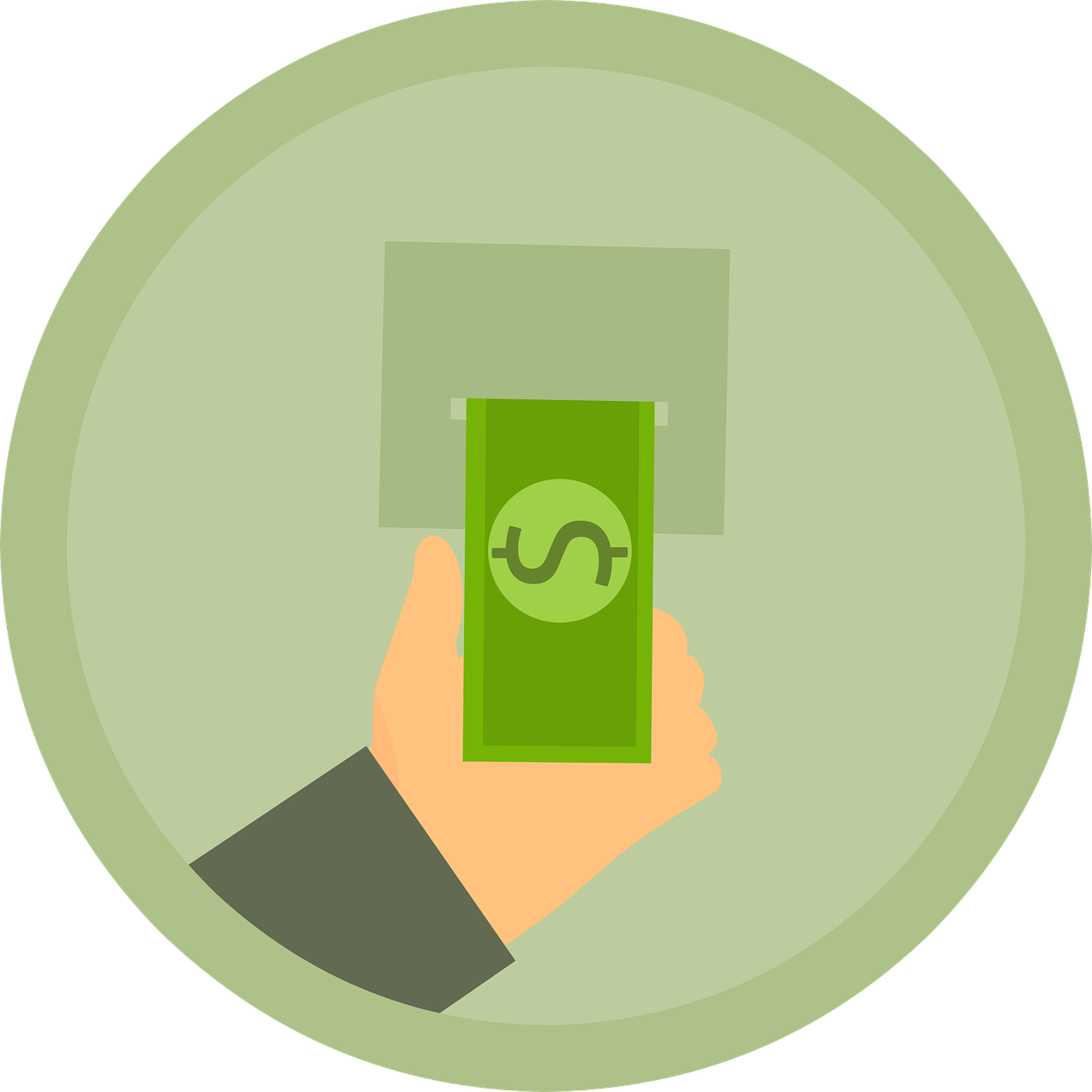 Hand Holding Cash Icon PNG Image