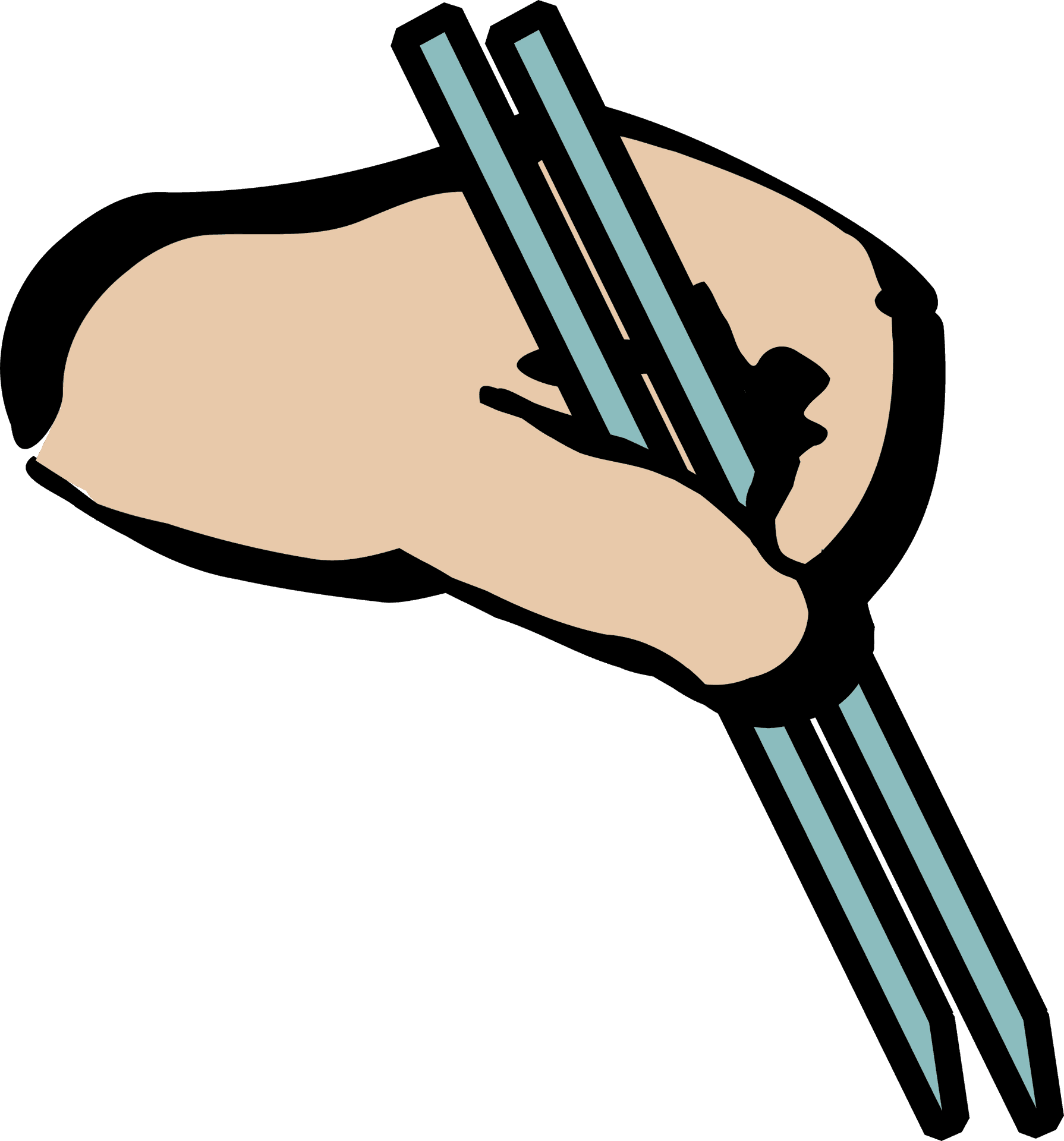 Hand Holding Chopsticks Illustration PNG Image