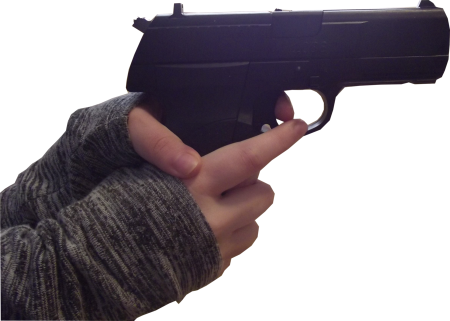 Hand Holding Gun Isolated PNG Image