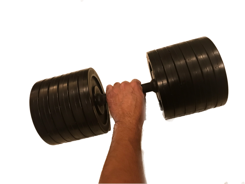 Hand Holding Heavy Dumbbell PNG Image