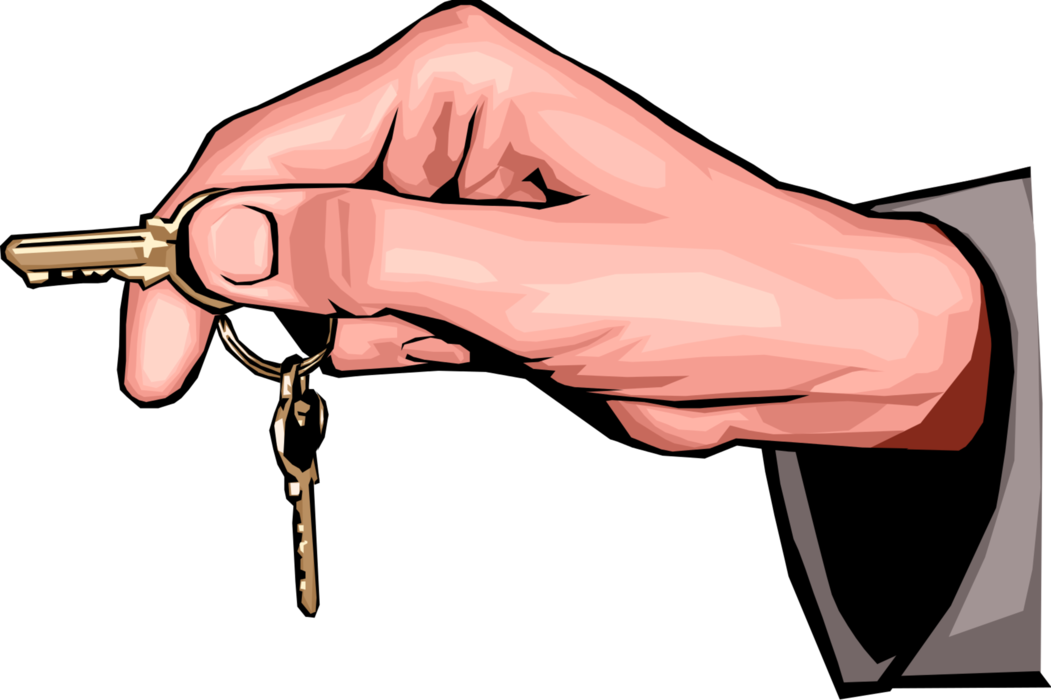 Hand Holding Key Illustration PNG Image