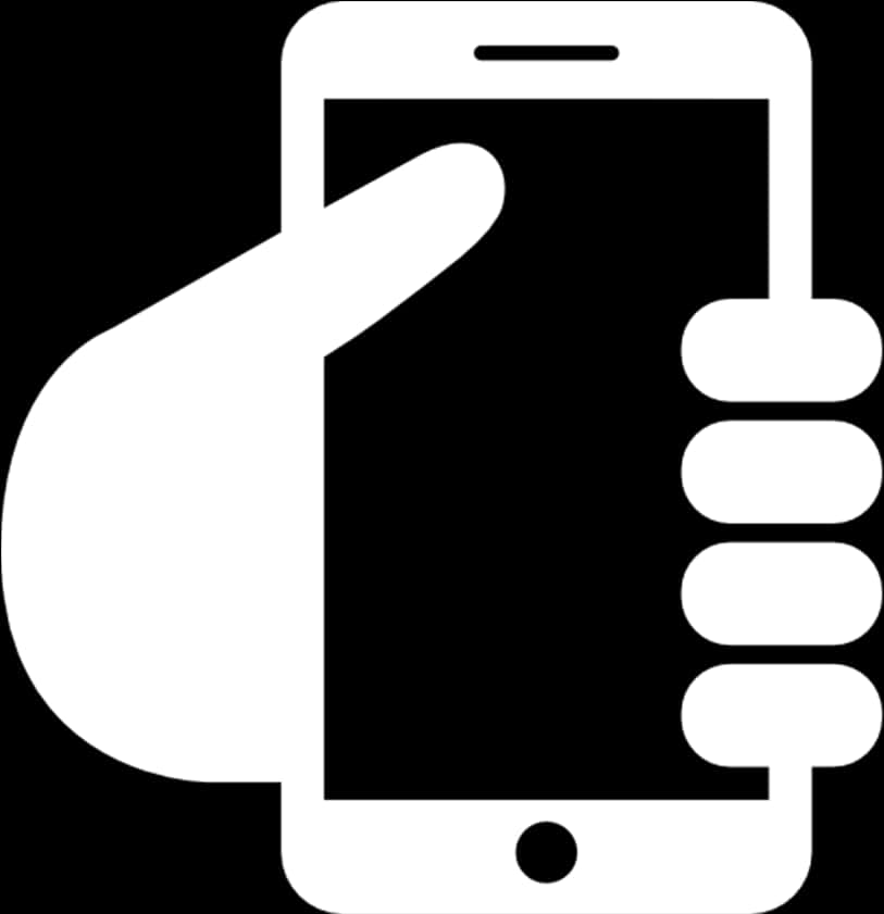 Hand Holding Mobile Phone Icon PNG Image