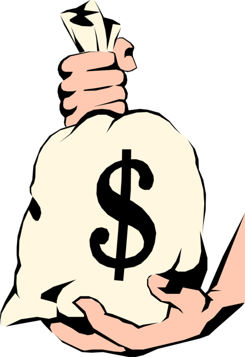 Hand Holding Money Bag Vector PNG Image