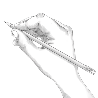 Hand Holding Pencil Drawing PNG Image