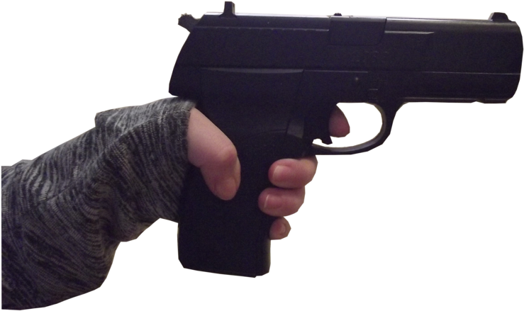 Hand Holding Pistol Isolated PNG Image