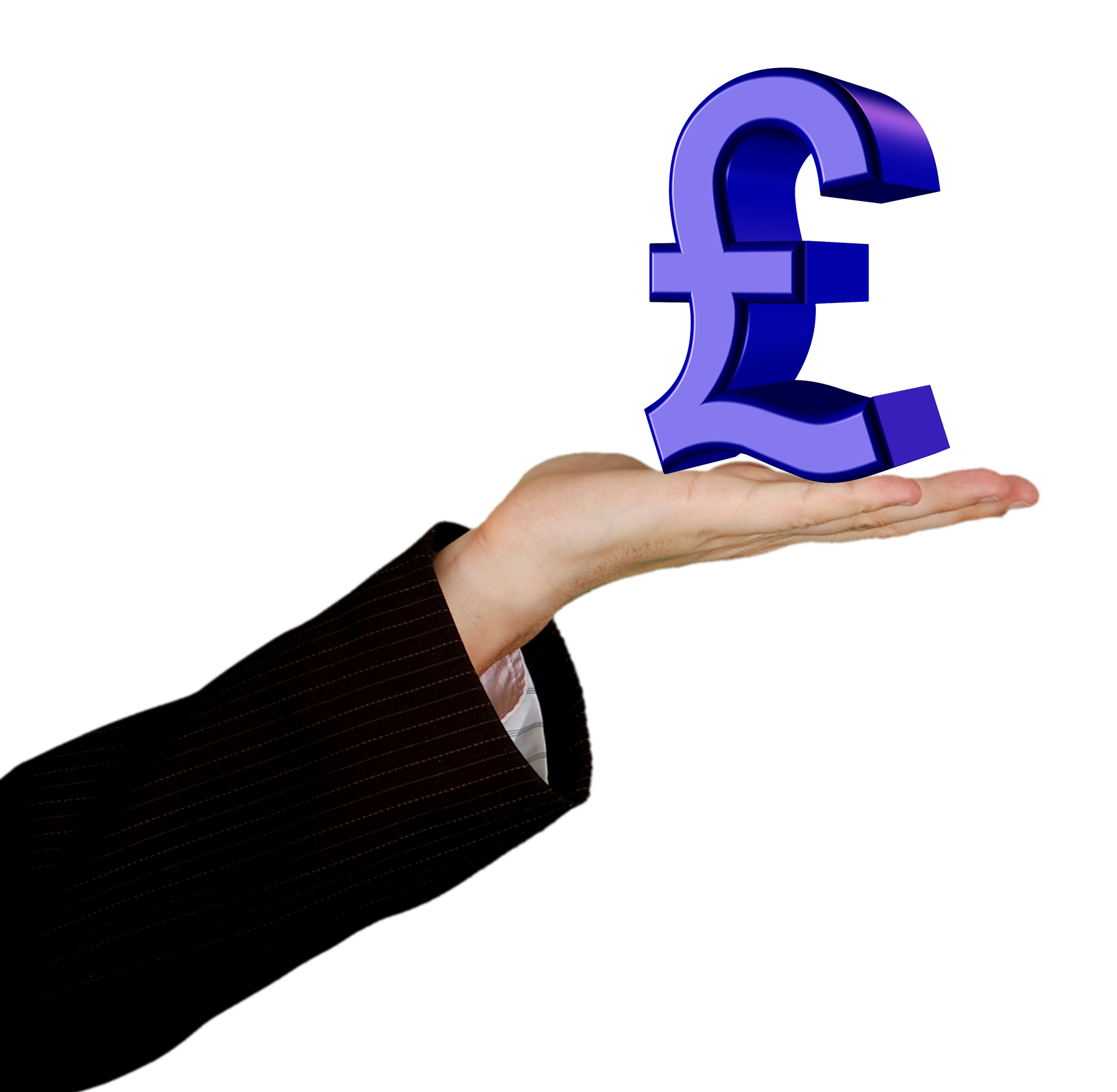 Hand Holding Pound Symbol PNG Image